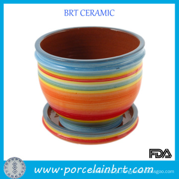 Pote de jardim pintado cerâmico colorido da porcelana